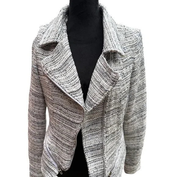BlankNYC Tweed Fitted Zipper Moto Jacket Sz M - Picture 3 of 7